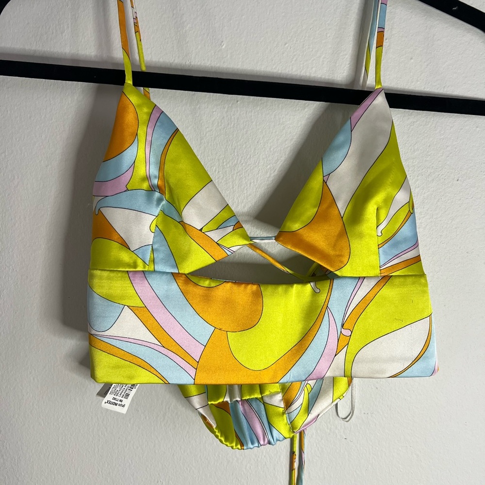 Zara Multicolor Abstract Crop Top
